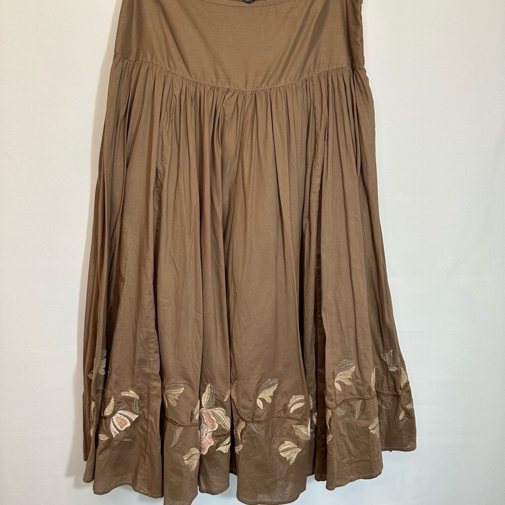 a.n.a A New Approach Skirt Womens Size 8 Embroidered 100% Cotton Tiered Lined - Picture 16 of 16